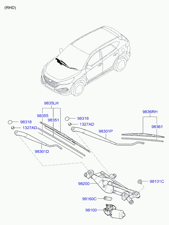 Hyundai 98350-3S300 - Щетка стеклоочистителя unicars.by