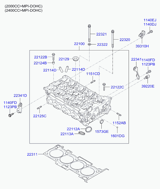 KIA 22311-27400 - Прокладка, головка цилиндра unicars.by