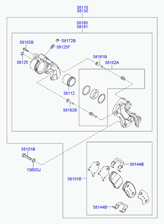 KIA 58180-3KA01 - Поршень, корпус скобы тормоза unicars.by