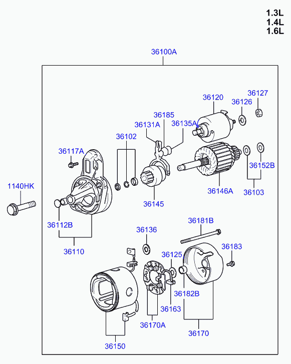 Hyundai (BEIJING) 3610022800 - Стартер unicars.by