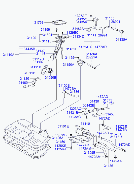 KIA 3111138050 - Топливный насос unicars.by