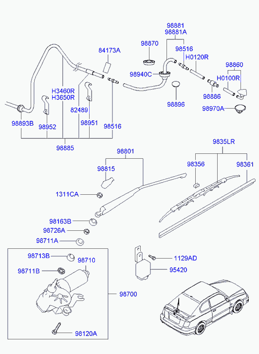 Hyundai 9836022020 - Щетка стеклоочистителя unicars.by