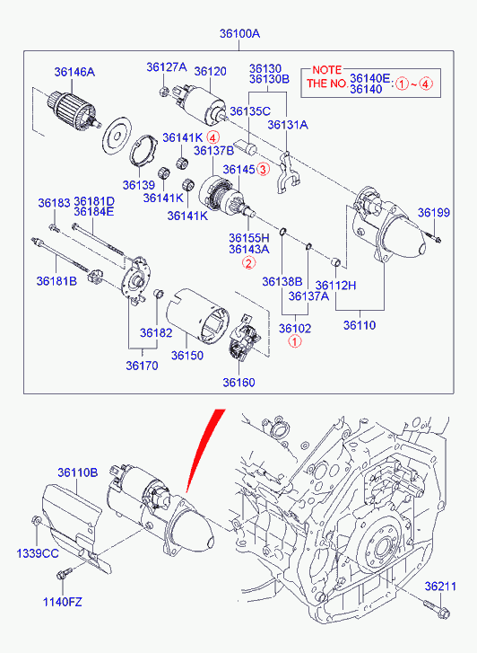 Hyundai 36100-3C130 - Стартер unicars.by