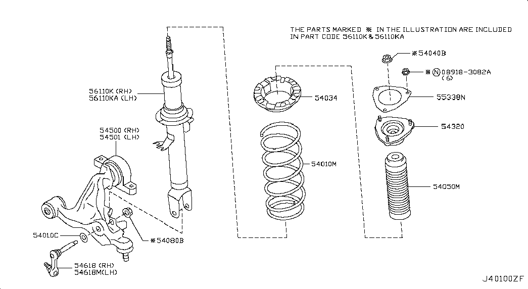 NISSAN 543201EA0B - Опора стойки амортизатора, подушка unicars.by