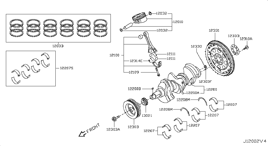 NISSAN 13021-JK20A - Комплект цепи привода распредвала unicars.by