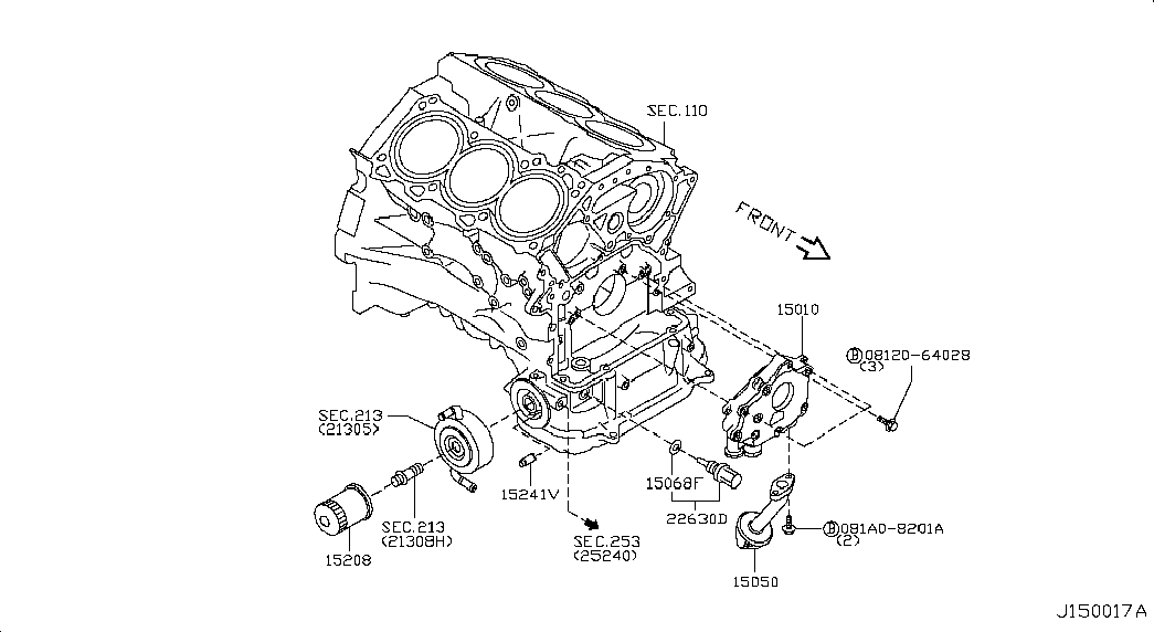 NISSAN 1520865F1A - Масляный фильтр unicars.by