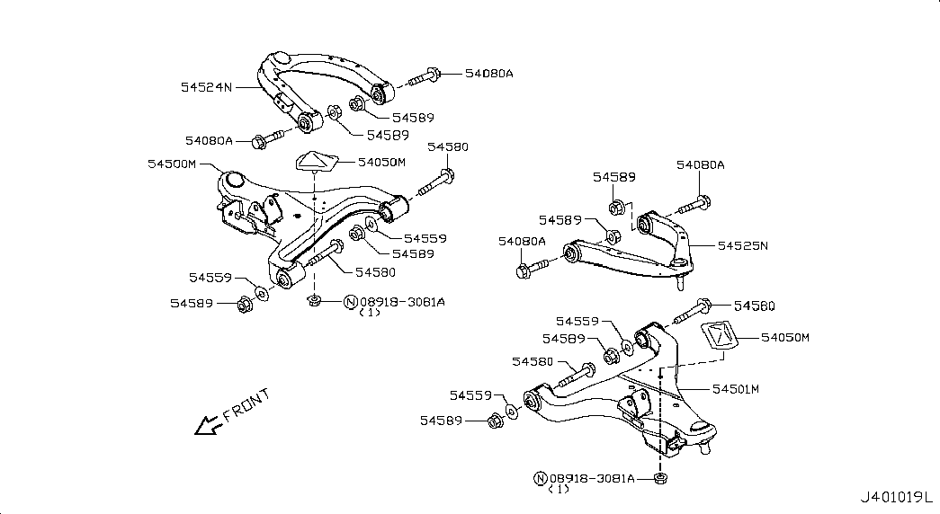 Infiniti 545001LA0A - Сайлентблок, рычаг подвески колеса unicars.by