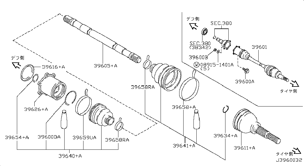 NISSAN 39741-03P88 - Пыльник, приводной вал unicars.by