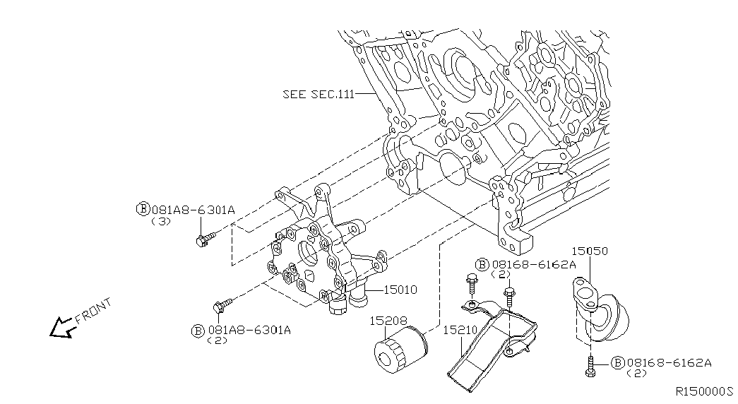 NISSAN 1520831U01 - Масляный фильтр unicars.by