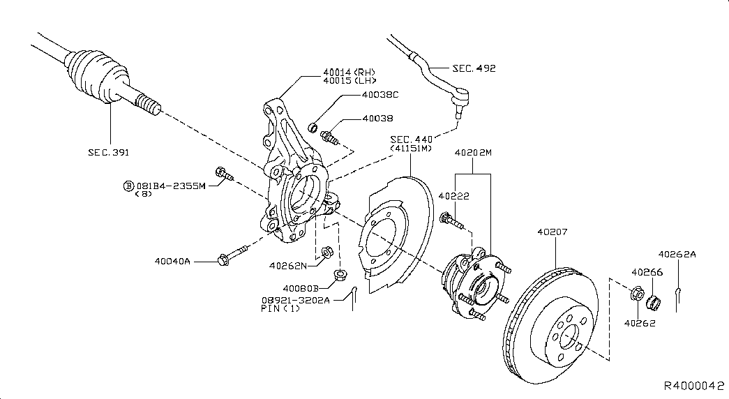 NISSAN 4322270T0A - Шпилька ступицы колеса unicars.by