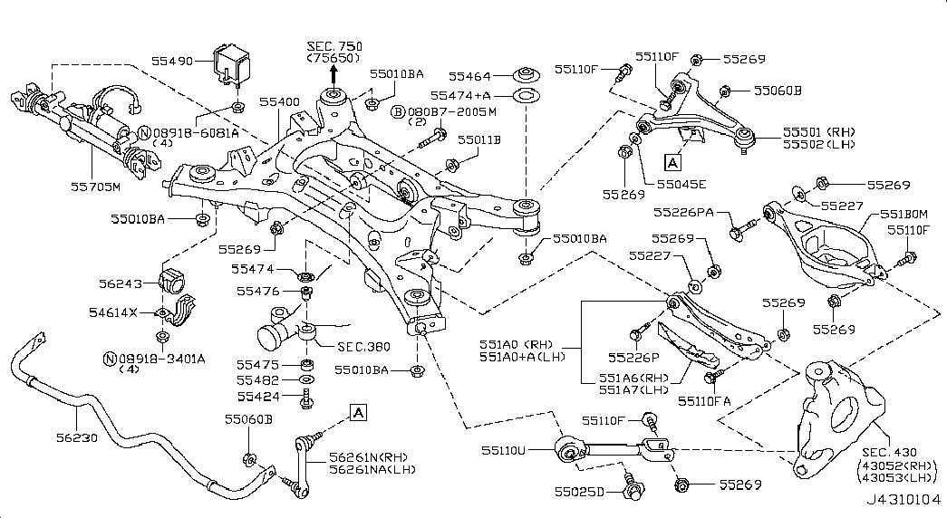 NISSAN 555021CA0A - Рычаг подвески колеса unicars.by