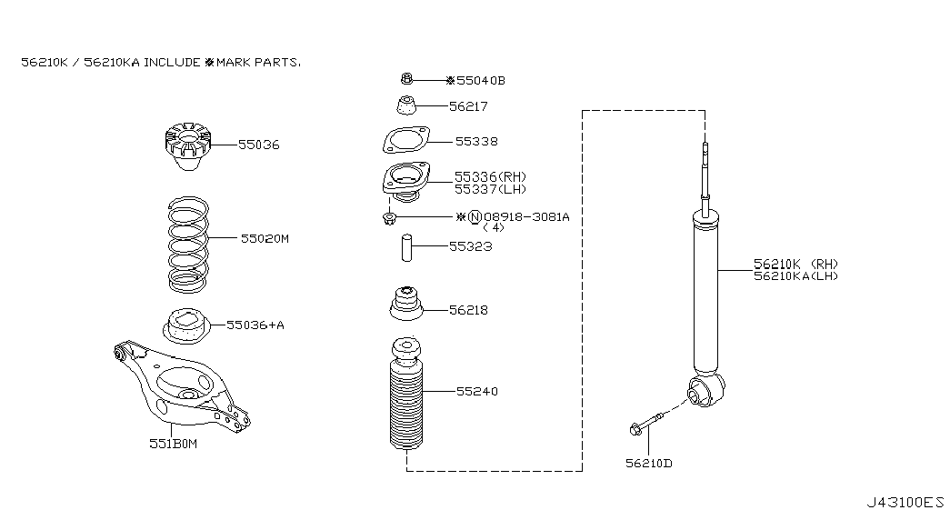 NISSAN 56210-CG225 - Сайлентблок, стойка амортизатора unicars.by