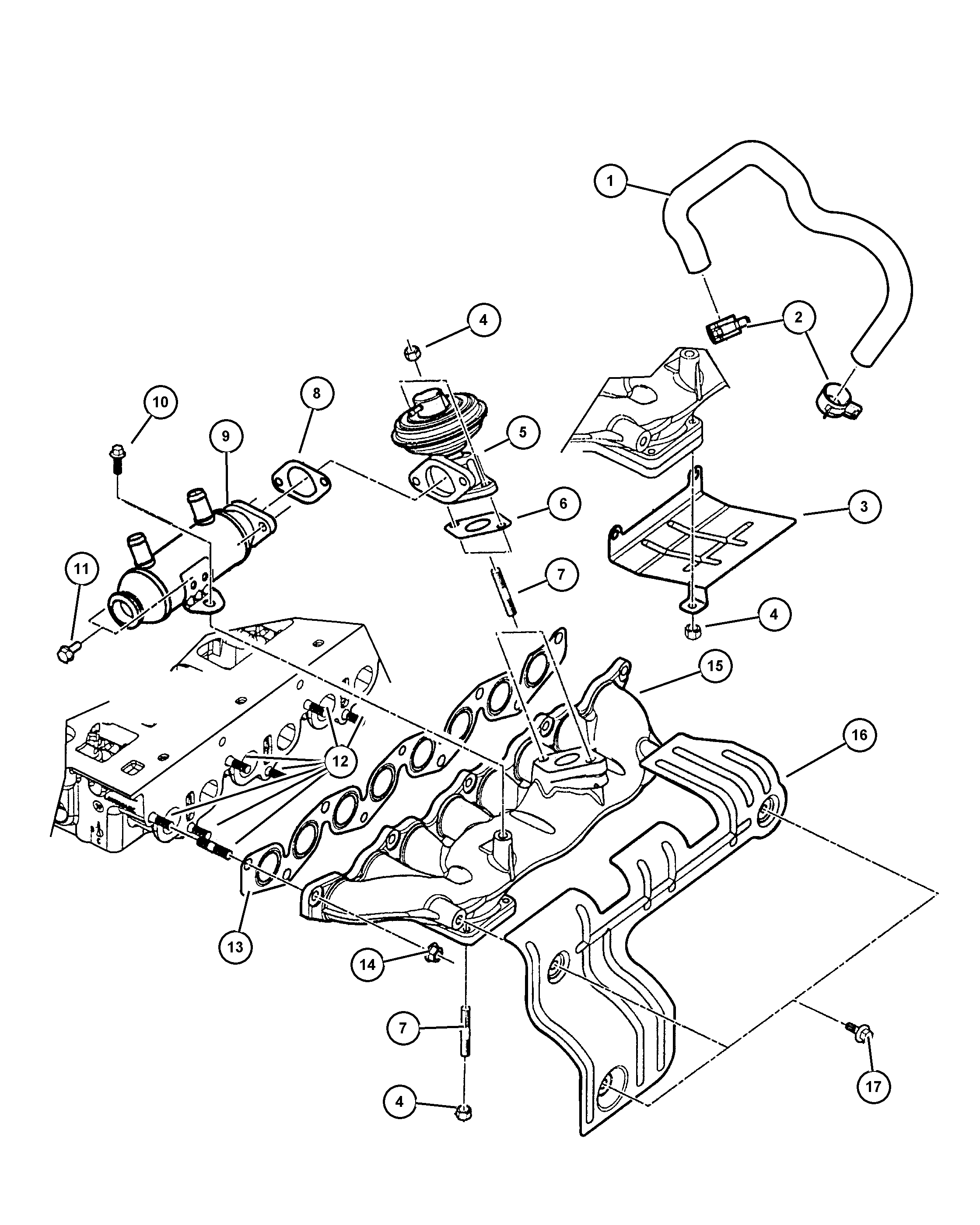 Jeep 5083 261AA - Прокладка, трубка клапана возврата ОГ unicars.by