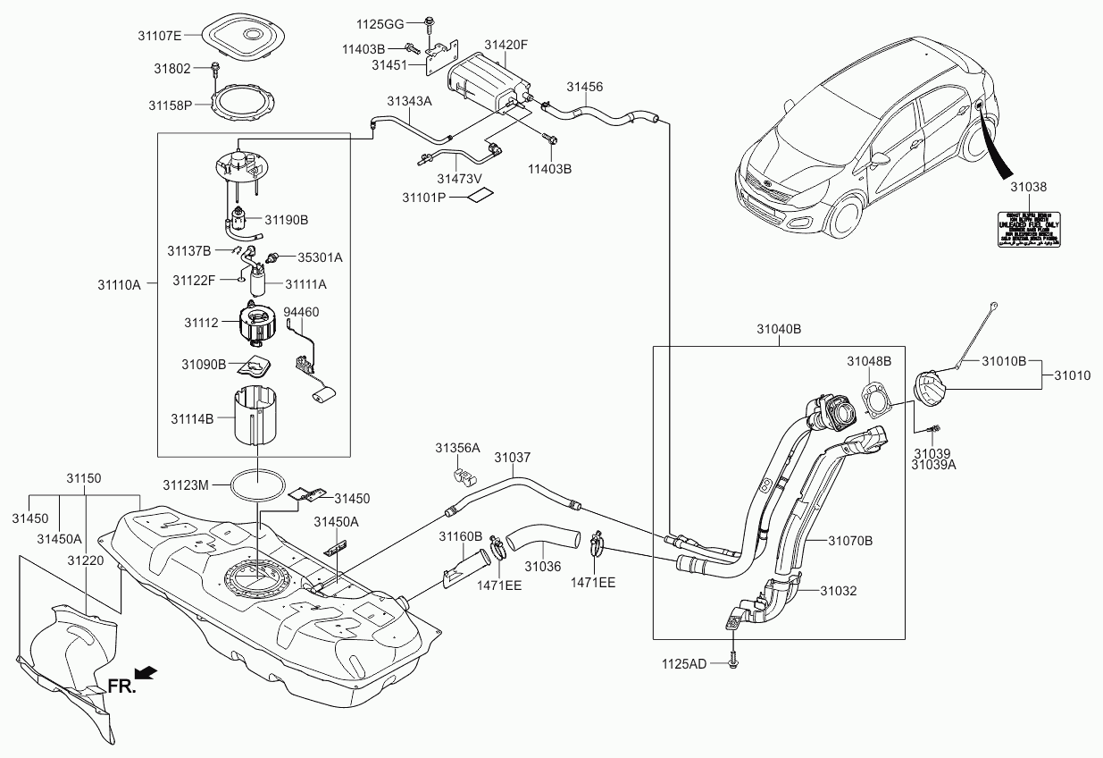 KIA 311181R000 - Прокладка, впускной коллектор unicars.by