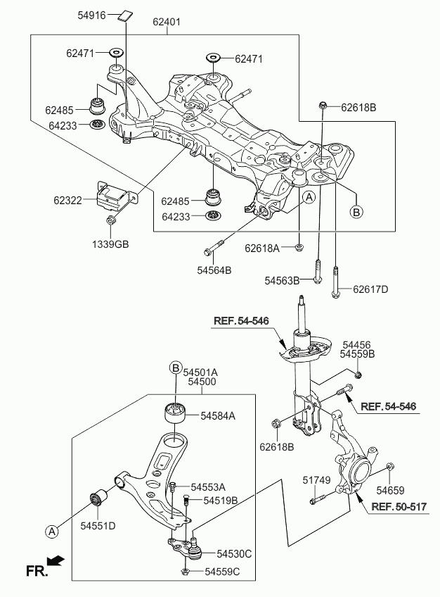 Hyundai 54551 A4000 - Сайлентблок, рычаг подвески колеса unicars.by