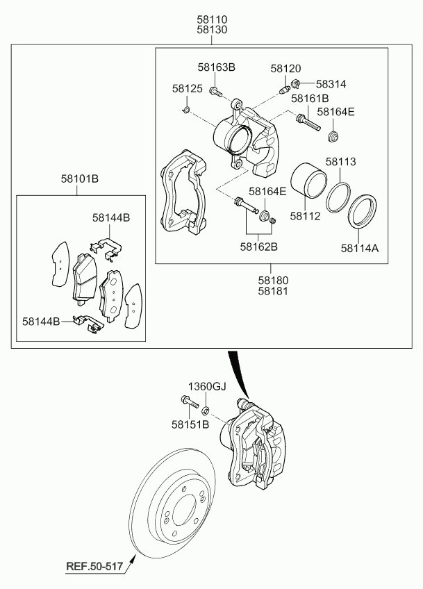 KIA 58101B2A00 - Тормозные колодки, дисковые, комплект unicars.by