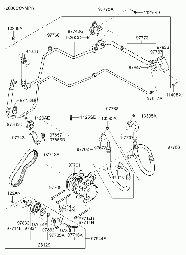 Hyundai 23129-2D520 - Ролик, поликлиновый ремень unicars.by