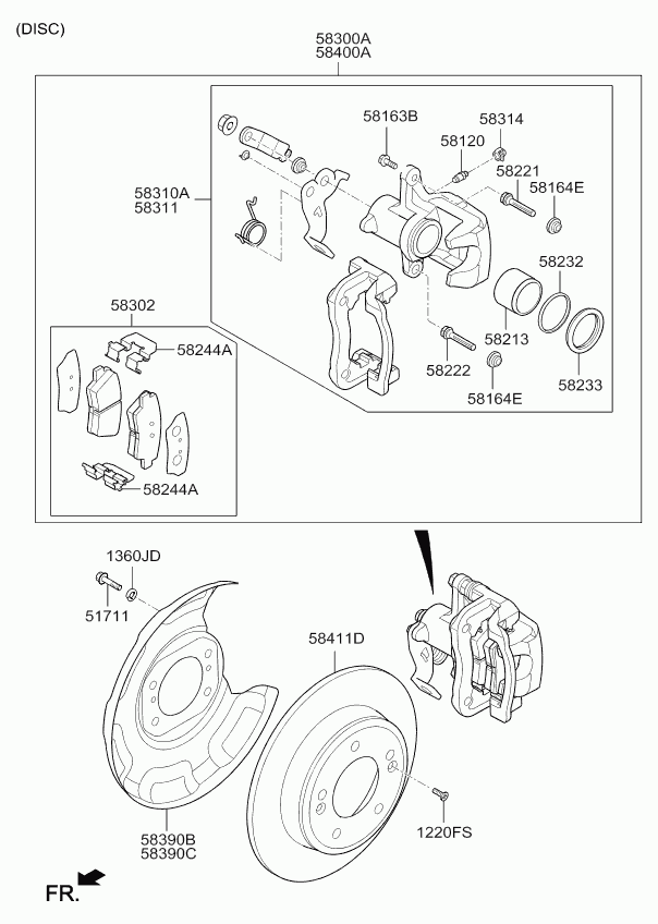 KIA 58302 A7B30 - Тормозные колодки, дисковые, комплект unicars.by