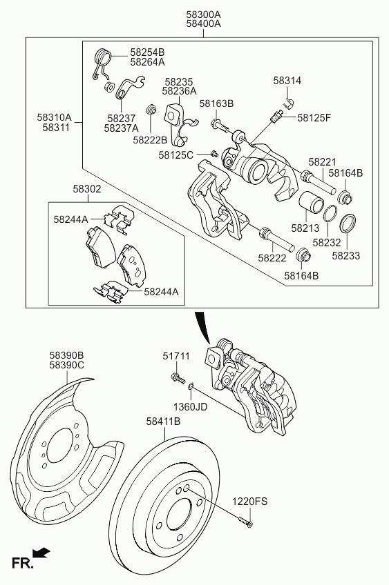 Hyundai 583021WA35 - Тормозные колодки, дисковые, комплект unicars.by