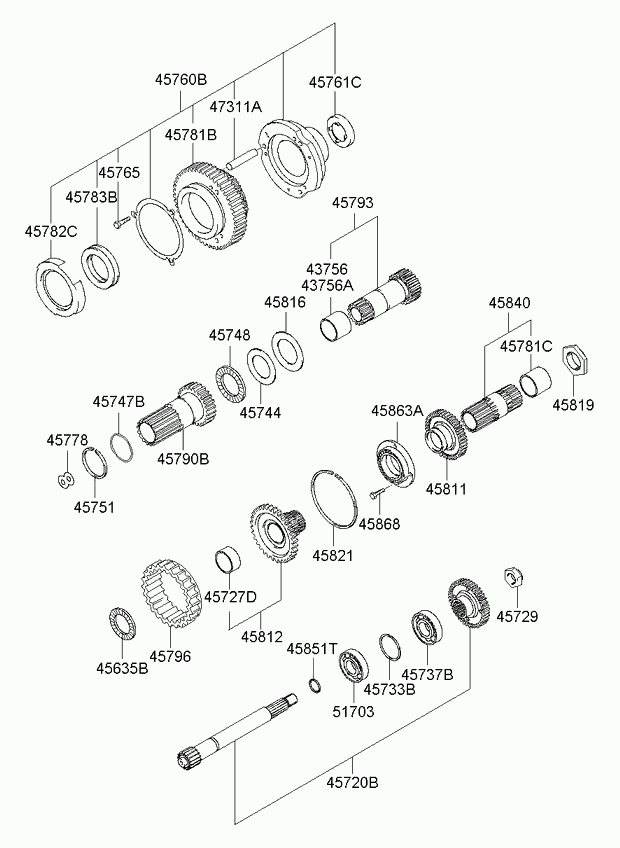 Hyundai 5352211100 - Bearing assy - hub outer unicars.by