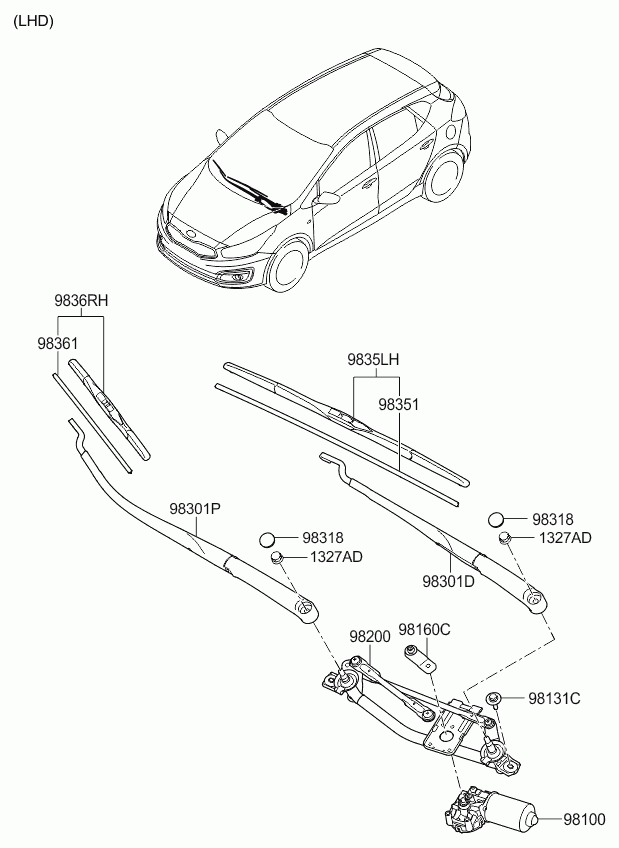 KIA 98360-A2000 - Щетка стеклоочистителя unicars.by