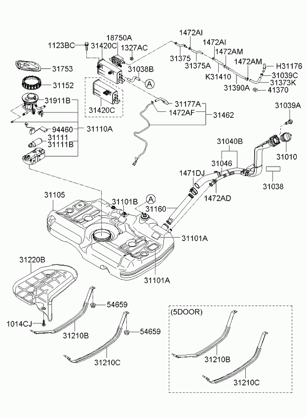 KIA 31111 1E000 - Топливный насос unicars.by