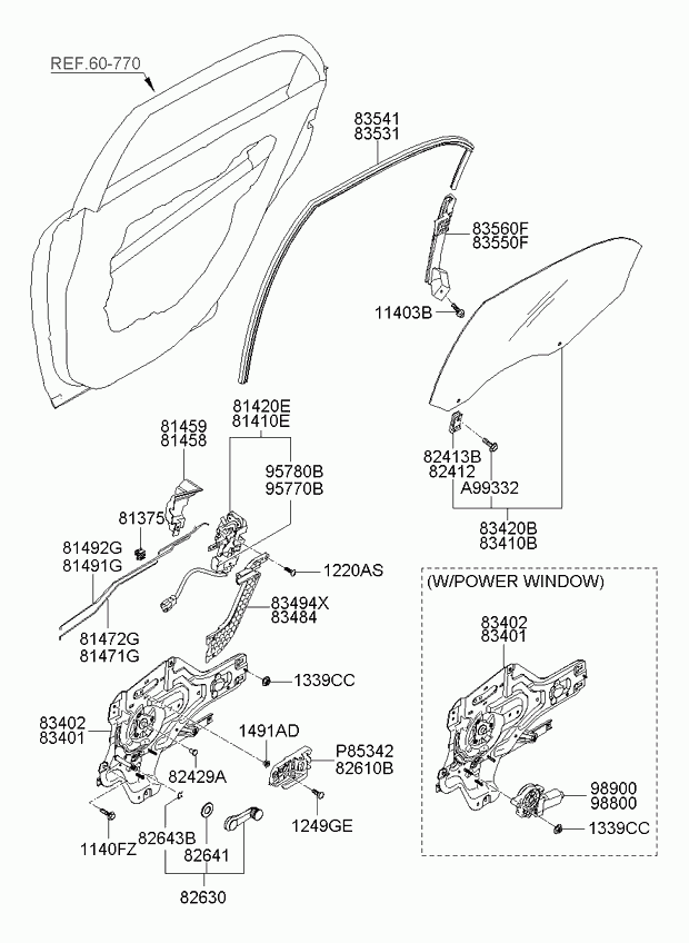 KIA 83410 2F011 - Боковое стекло unicars.by