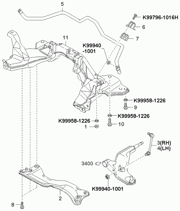 MAZDA KGA2A34170A - Тяга / стойка, стабилизатор unicars.by