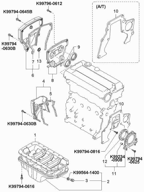 KIA KHE03-10404 - Резьбовая пробка, масляный поддон unicars.by