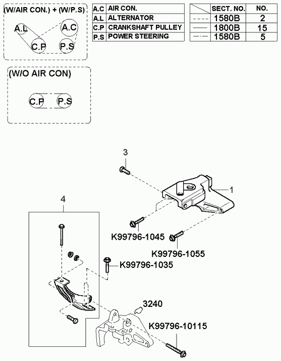 KIA 0K9AC 15907 - Поликлиновой ремень unicars.by