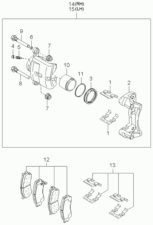 KIA 0K2N1-33-28ZA - Тормозные колодки, дисковые, комплект unicars.by