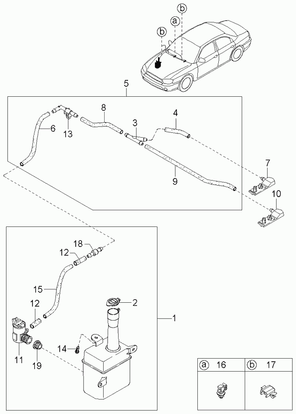 KIA 0K2C0-67-483 - Водяной насос, система очистки окон unicars.by