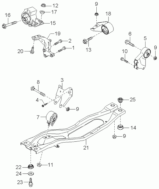 KIA 0K2N339070 - Подушка, опора, подвеска двигателя unicars.by