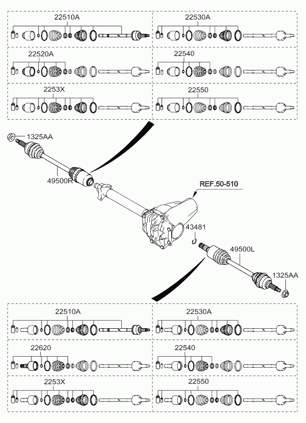 Hyundai 49591-3E201 - Шарнир, ШРУС, приводной вал unicars.by