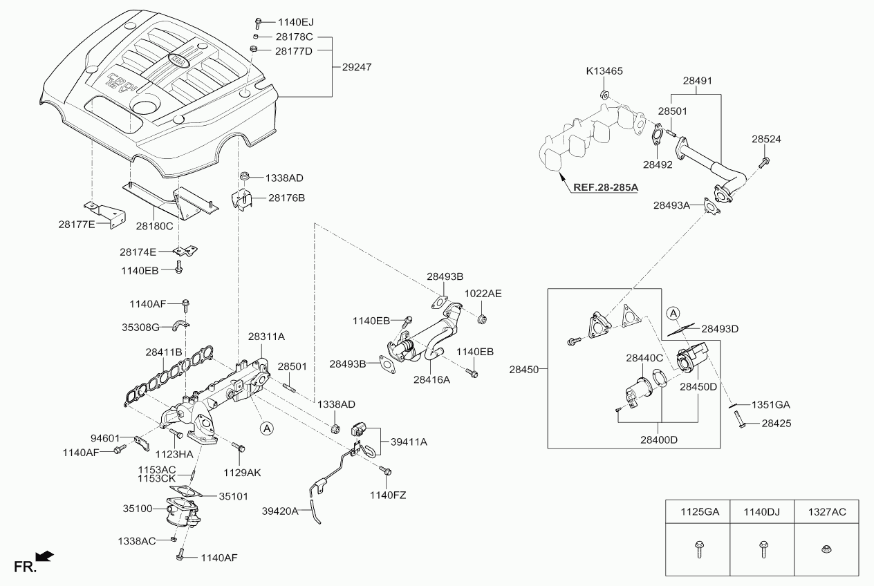 Hyundai 284104A410 - Клапан возврата ОГ unicars.by