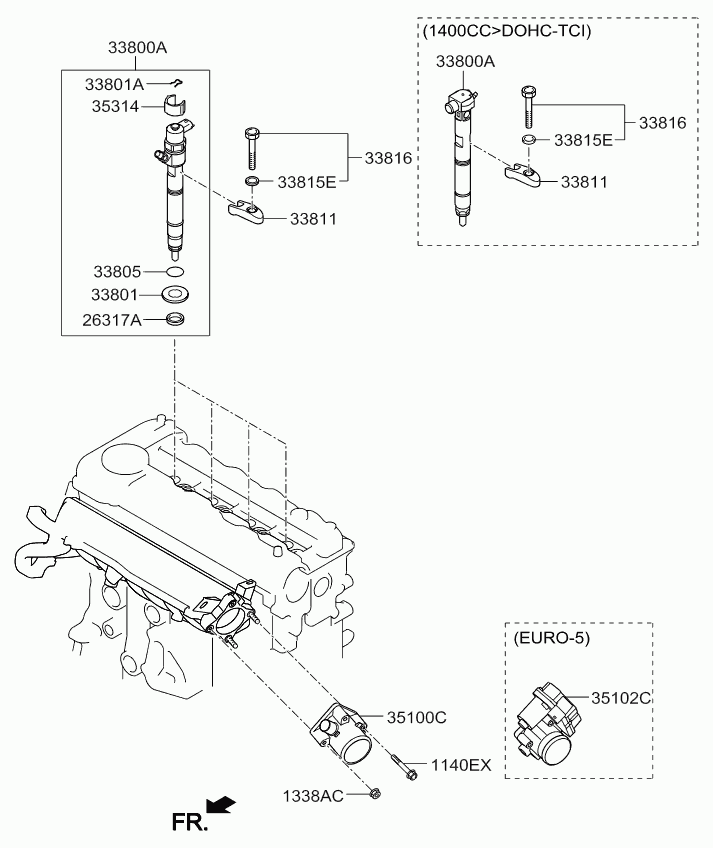 Hyundai 338183A000 - Уплотнительное кольцо, шахта форсунки unicars.by