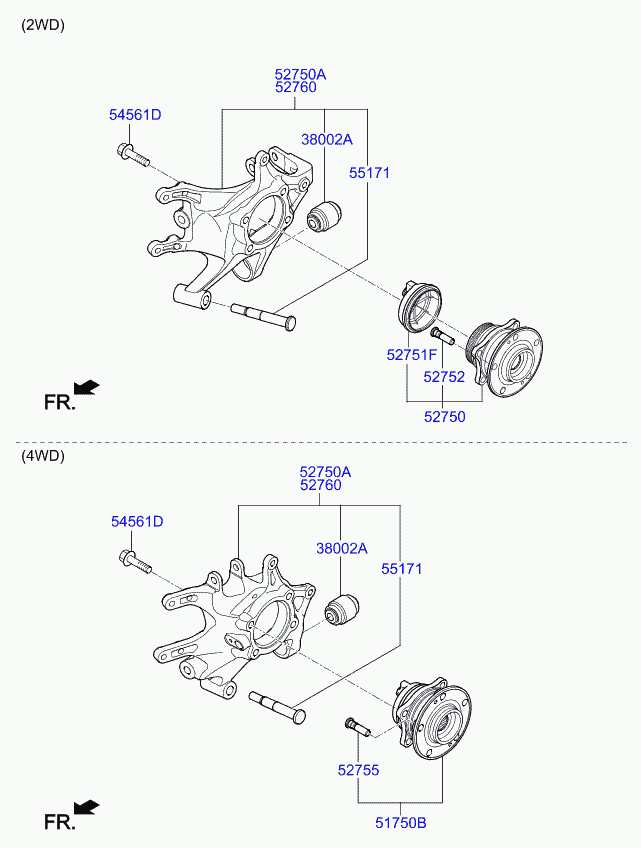 KIA 527202P400 - Carrier assy - rear axle, rh unicars.by