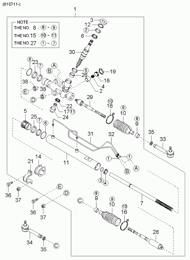 MAZDA 0K55232280 - Наконечник рулевой тяги, шарнир unicars.by