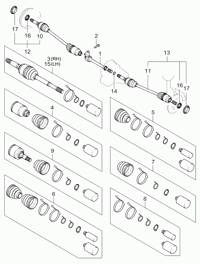 KIA 0K554-22-530 - Пыльник, приводной вал unicars.by