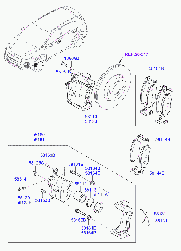 Hyundai 58130-D7500 - Тормозной суппорт unicars.by