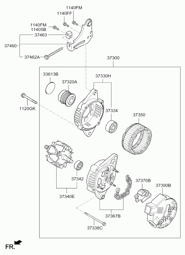 KIA 37320-2B100 - Шкив генератора, муфта unicars.by