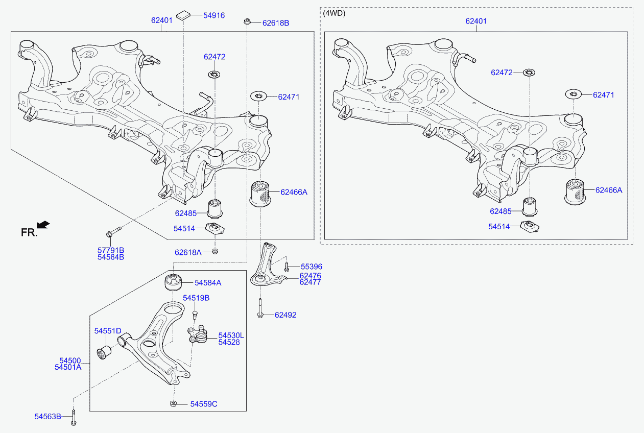 Hyundai 54501F1000 - Рычаг подвески колеса unicars.by