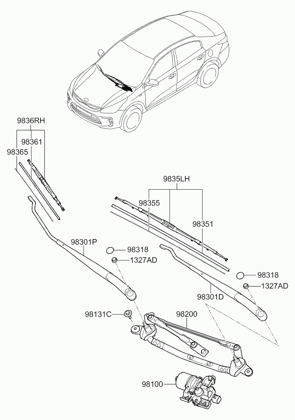 Hyundai 98360H5000 - Щетка стеклоочистителя unicars.by