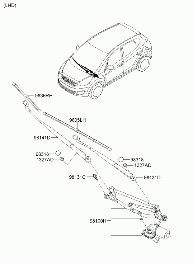 KIA 98350 1P000 - Щетка стеклоочистителя unicars.by