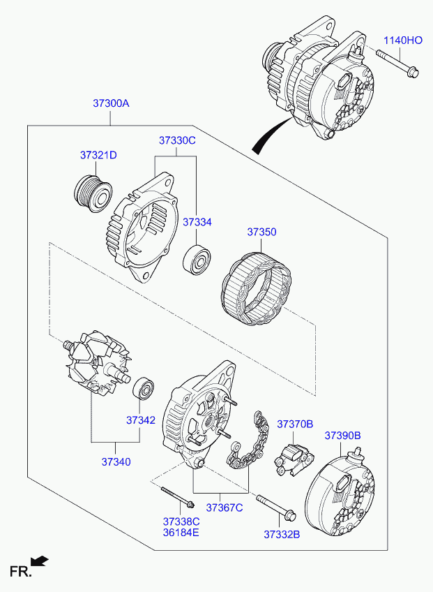 KIA 373002F350 - Шкив генератора, муфта unicars.by