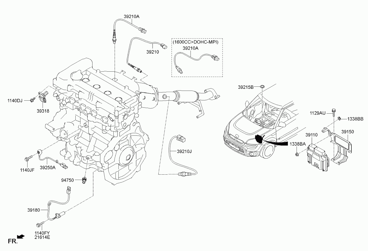 KIA 39210 2B323 - Лямбда-зонд, датчик кислорода unicars.by