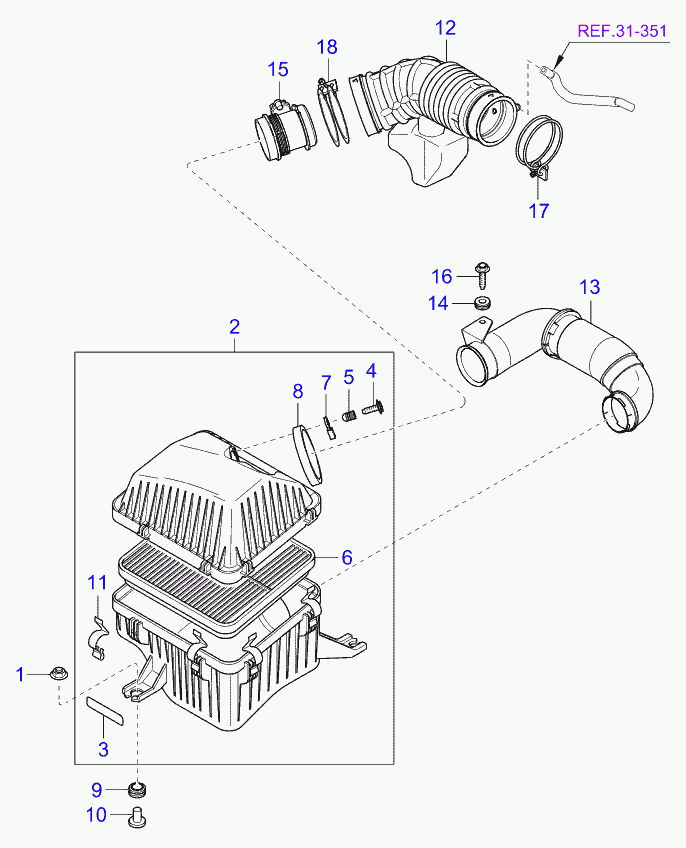 Hyundai 28100-39450 - Датчик потока, массы воздуха unicars.by