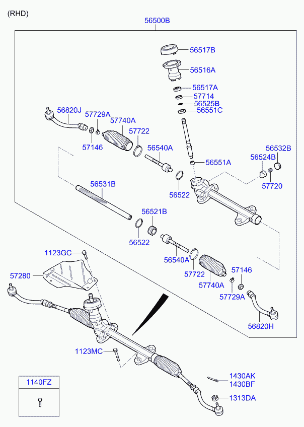 KIA 56820-A6590 - Наконечник рулевой тяги, шарнир unicars.by