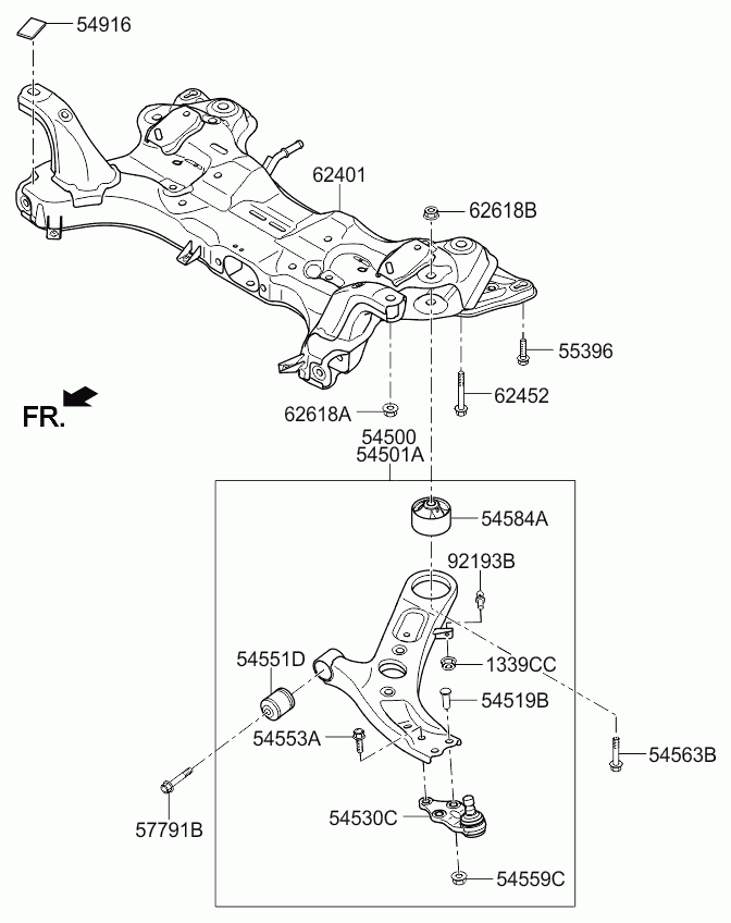 Hyundai 54500-A2700 - Рычаг подвески колеса unicars.by