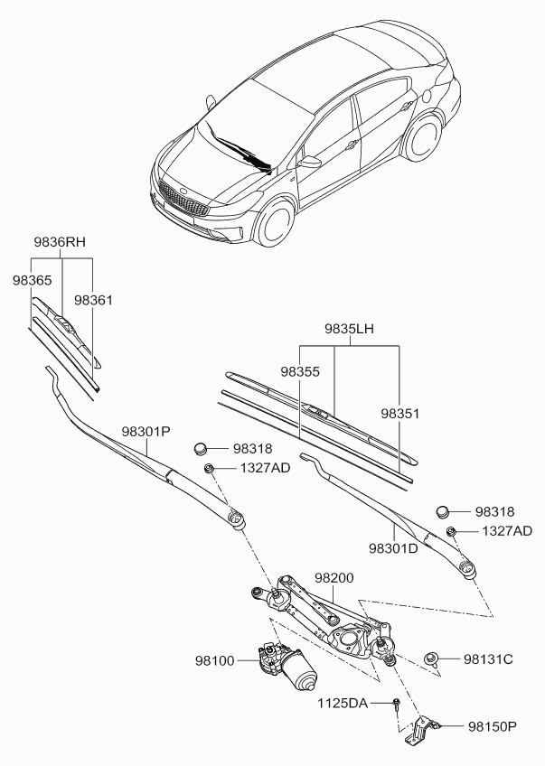 Hyundai 98360-A5000 - Щетка стеклоочистителя unicars.by